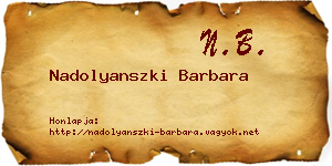 Nadolyanszki Barbara névjegykártya
